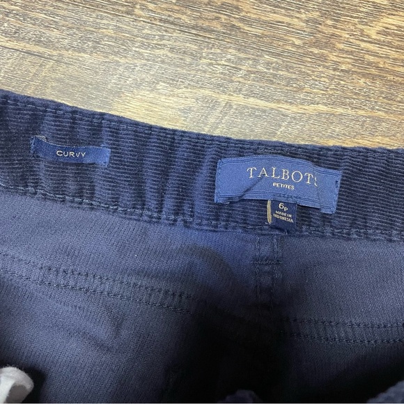 Talbots Petites Navy Blue Corduroy Pants Women’s Size 6P Curvy Fit Straight Leg - Picture 4 of 9